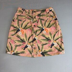 Anthropologie FARM Rio Toucan Mini Skirt Size S